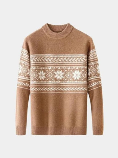 Colorful Patterned Crew Neck Sweater