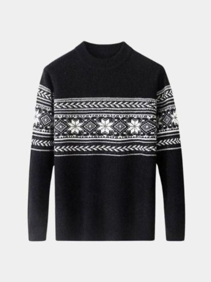 Colorful Patterned Crew Neck Sweater