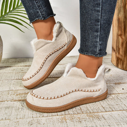 Women's Low Ankle Boots Rounded Toe Pull On Design