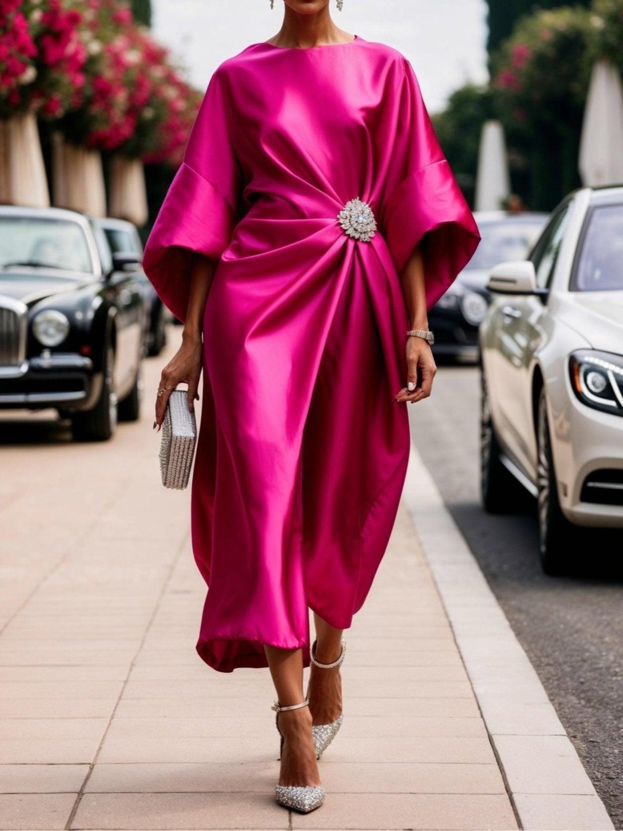 Flowy Cap Sleeve Formal Dress