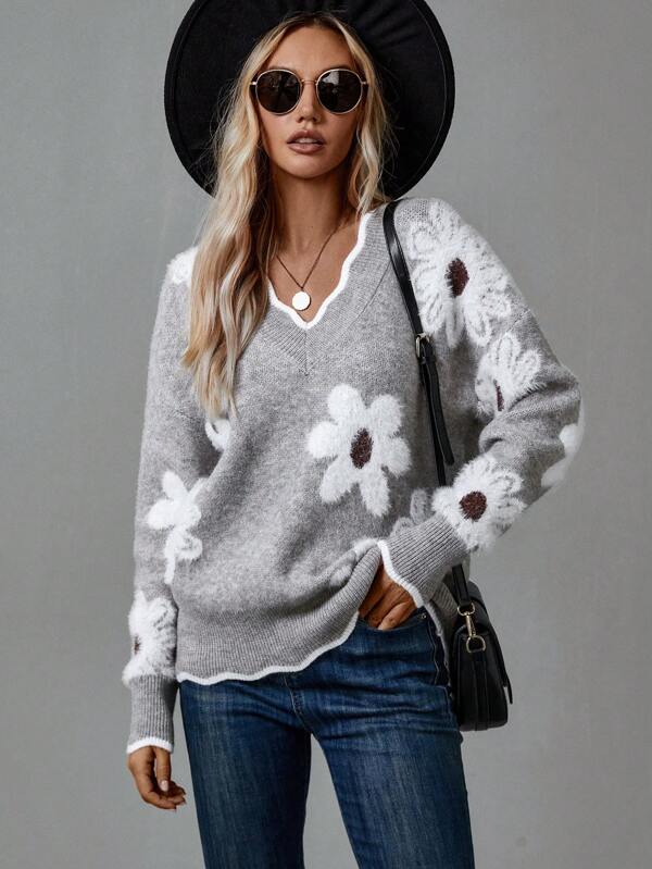 Beautiful Blossom Crew Neck Sweater - VibreMode