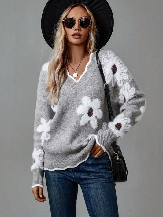 Beautiful Blossom Crew Neck Sweater - VibreMode