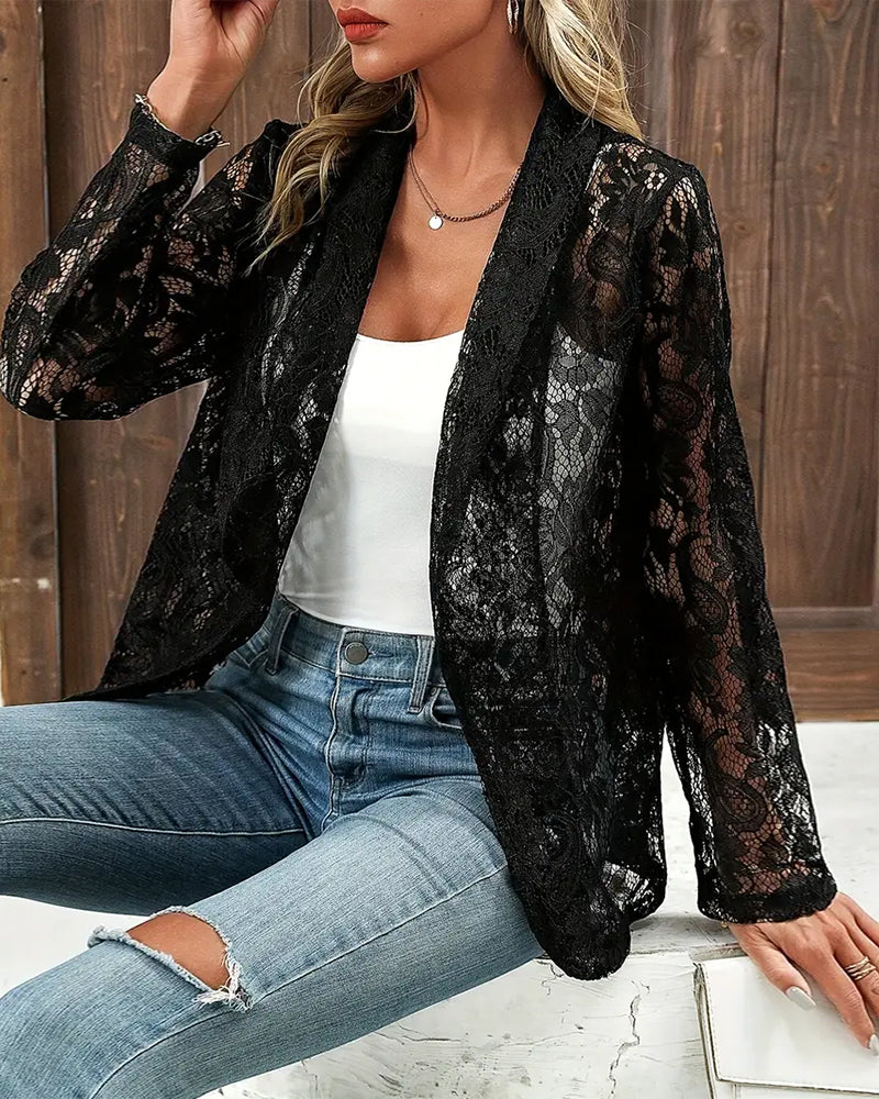 Women's Lace Trim Blazer