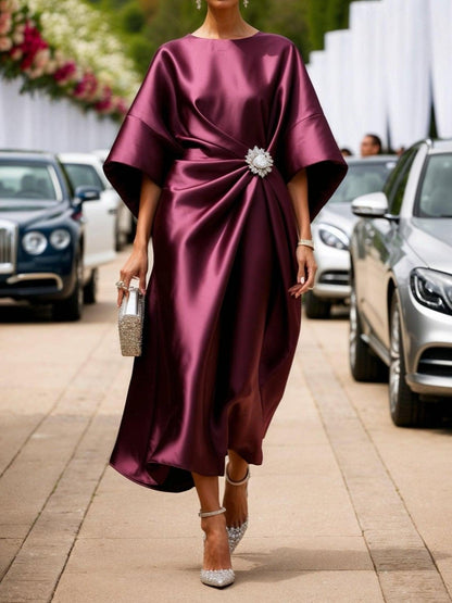 Flowy Cap Sleeve Formal Dress