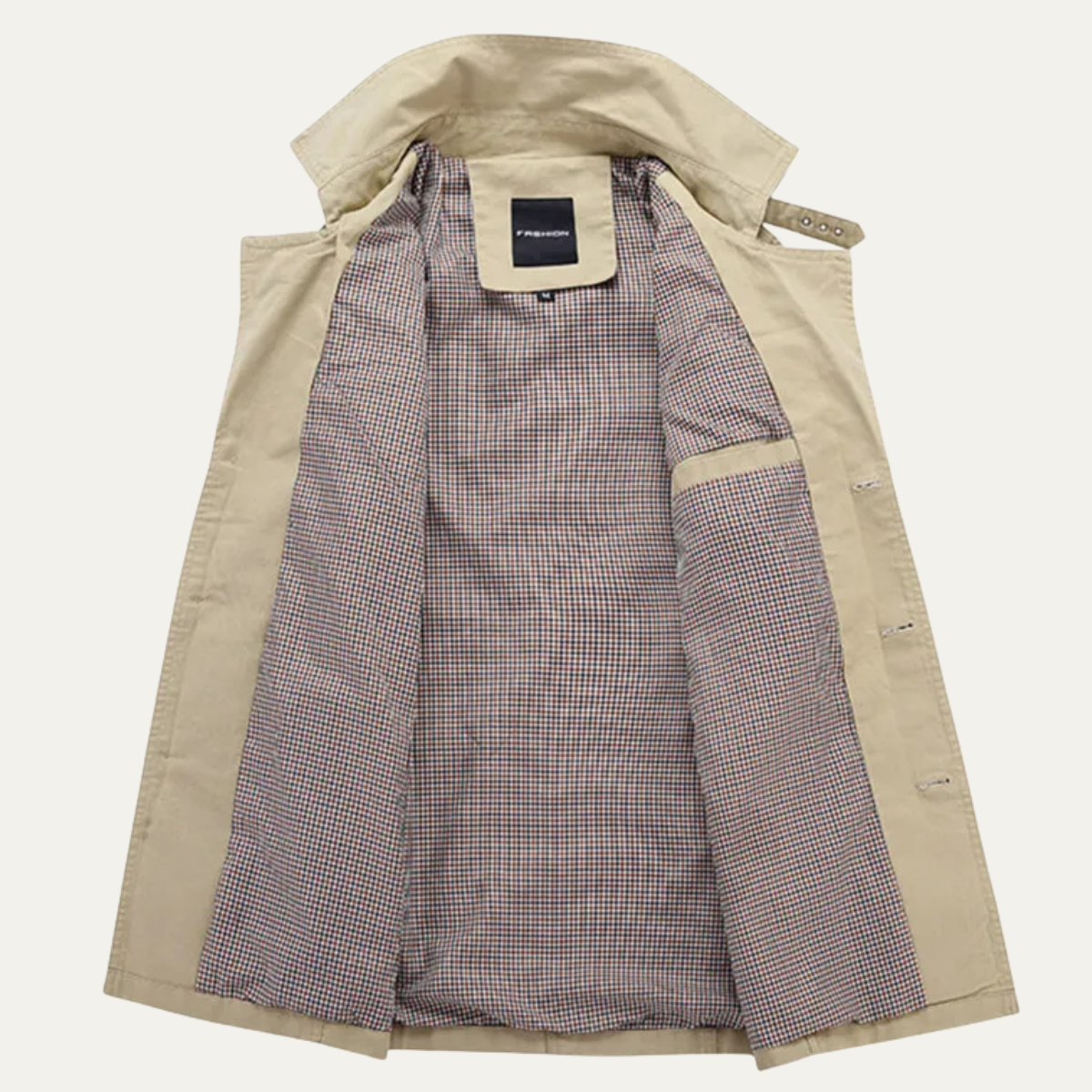 Men's Double Breasted Trench Coat Classic Wool