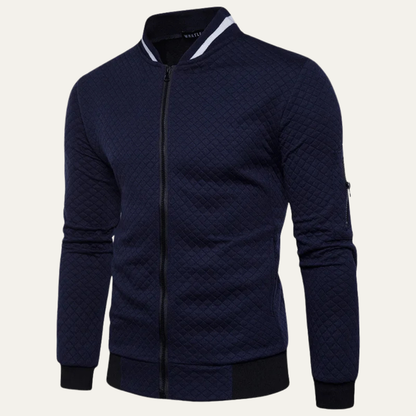 Men's Quilted Bomber Jacket Lightweight Zip Up