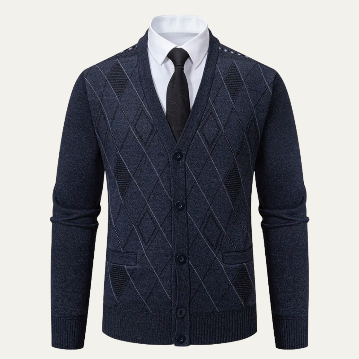 Men's V Neck Knit Cardigan Sweater