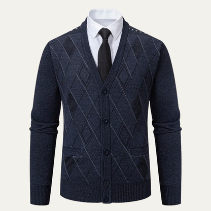 Men's V Neck Knit Cardigan Sweater