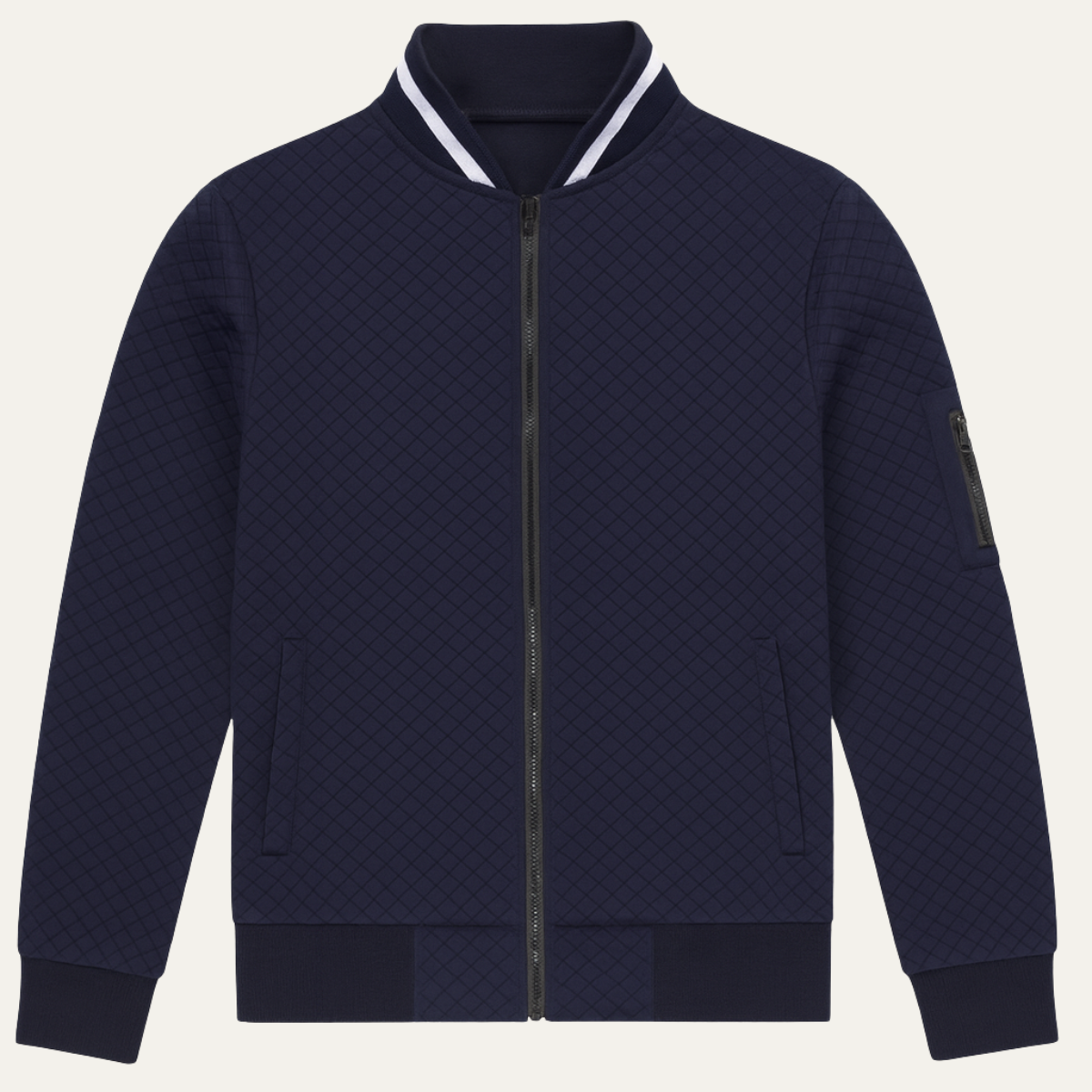 Men's Quilted Bomber Jacket Lightweight Zip Up - VibreMode