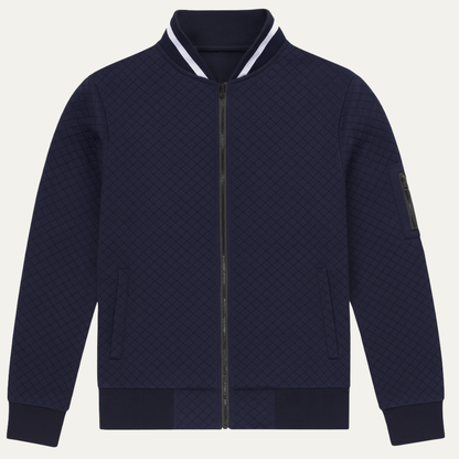 Men's Quilted Bomber Jacket Lightweight Zip Up - VibreMode