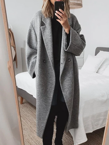 Women's Double-Breasted Longline Coat