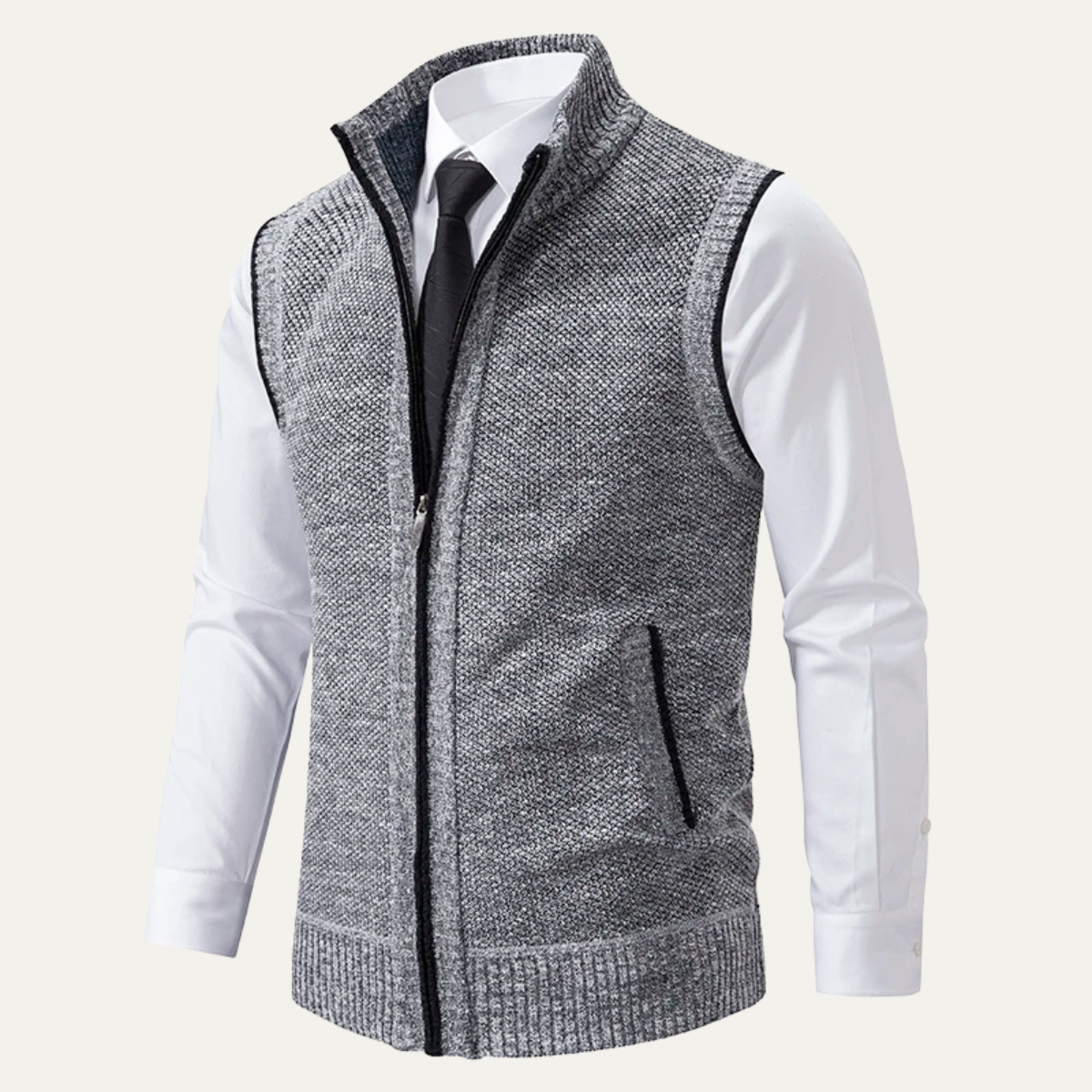 Men's Business Casual Knit Zip Up Vest