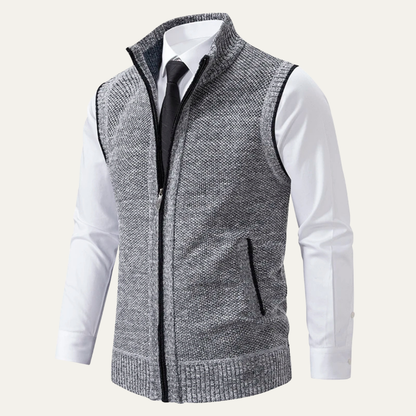 Men's Business Casual Knit Zip Up Vest