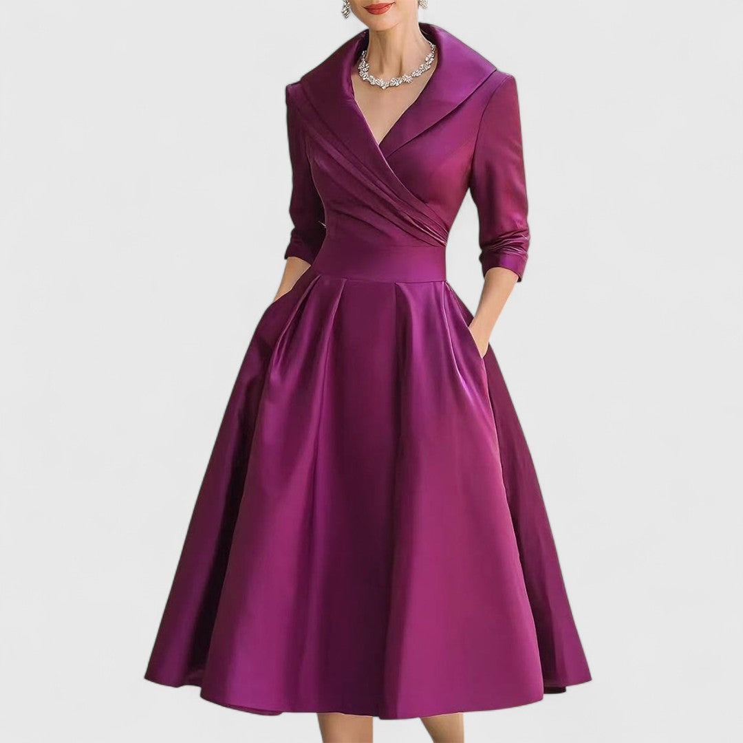 Floral Chiffon Knee Length Dress