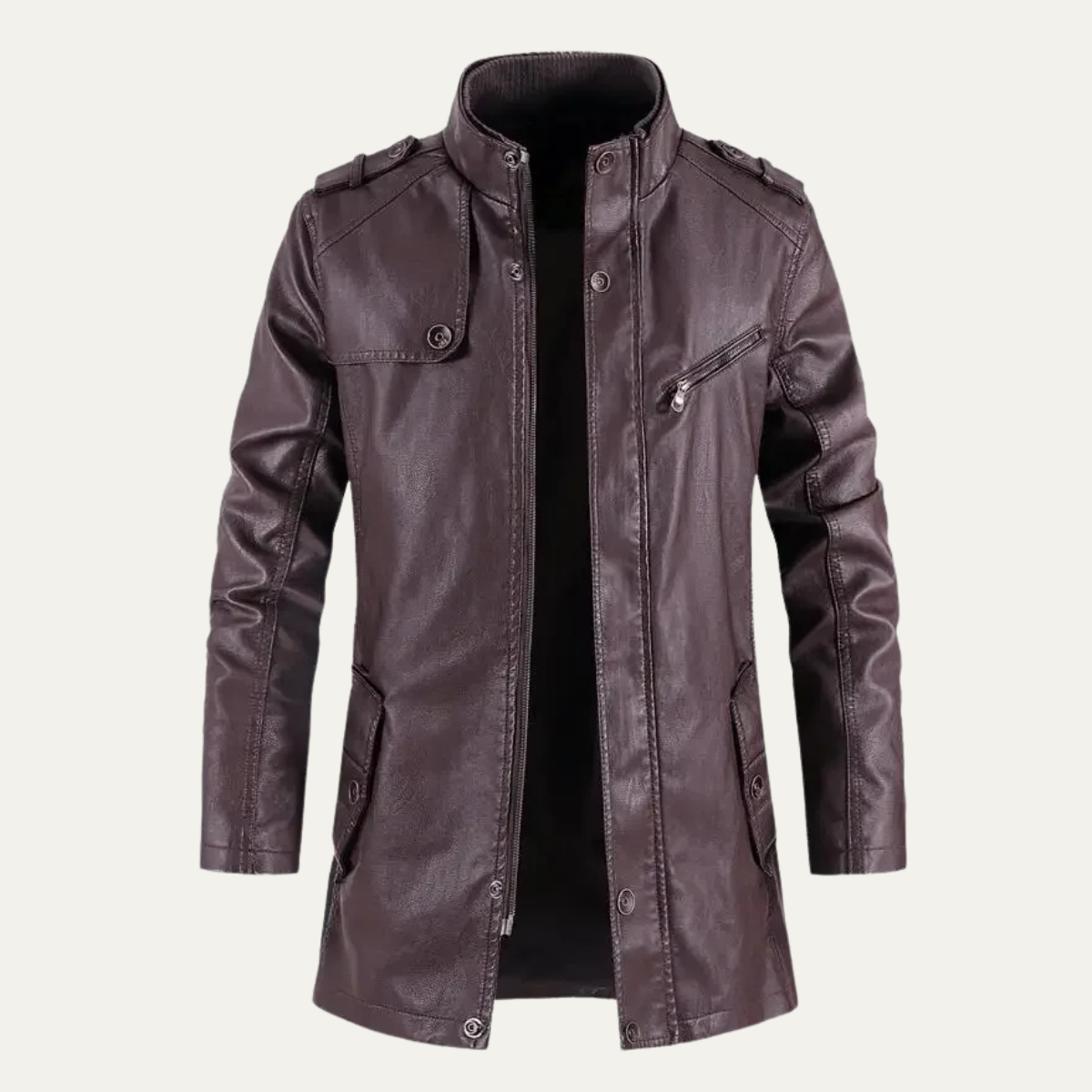 Men's Leather Jacket Thick Fleece Lined Classic