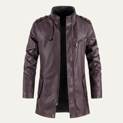 Men's Leather Jacket Thick Fleece Lined Classic
