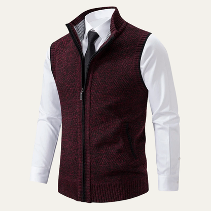 Men's Business Casual Knit Zip Up Vest