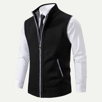 Men's Business Casual Knit Zip Up Vest