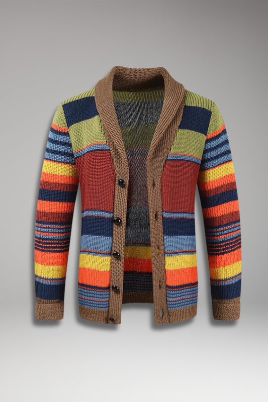 Men's Button Sweater Jacket with Lapel - VibreMode