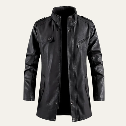 Men's Leather Jacket Thick Fleece Lined Classic - VibreMode