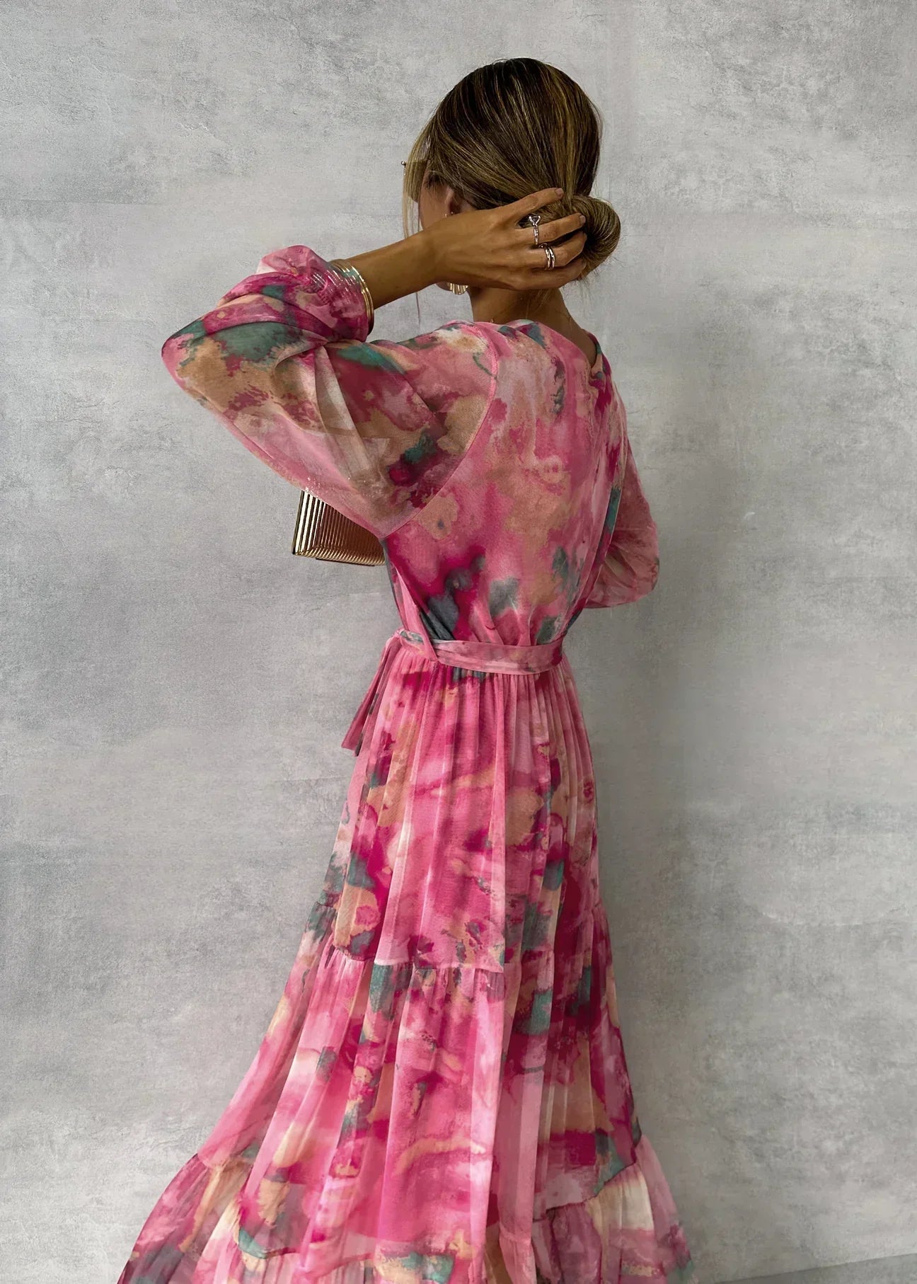 Women's Long Sleeve Floral Wrap Dress