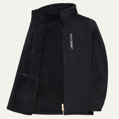 Men's Winter Fleece Jacket Zip Up Stand Collar