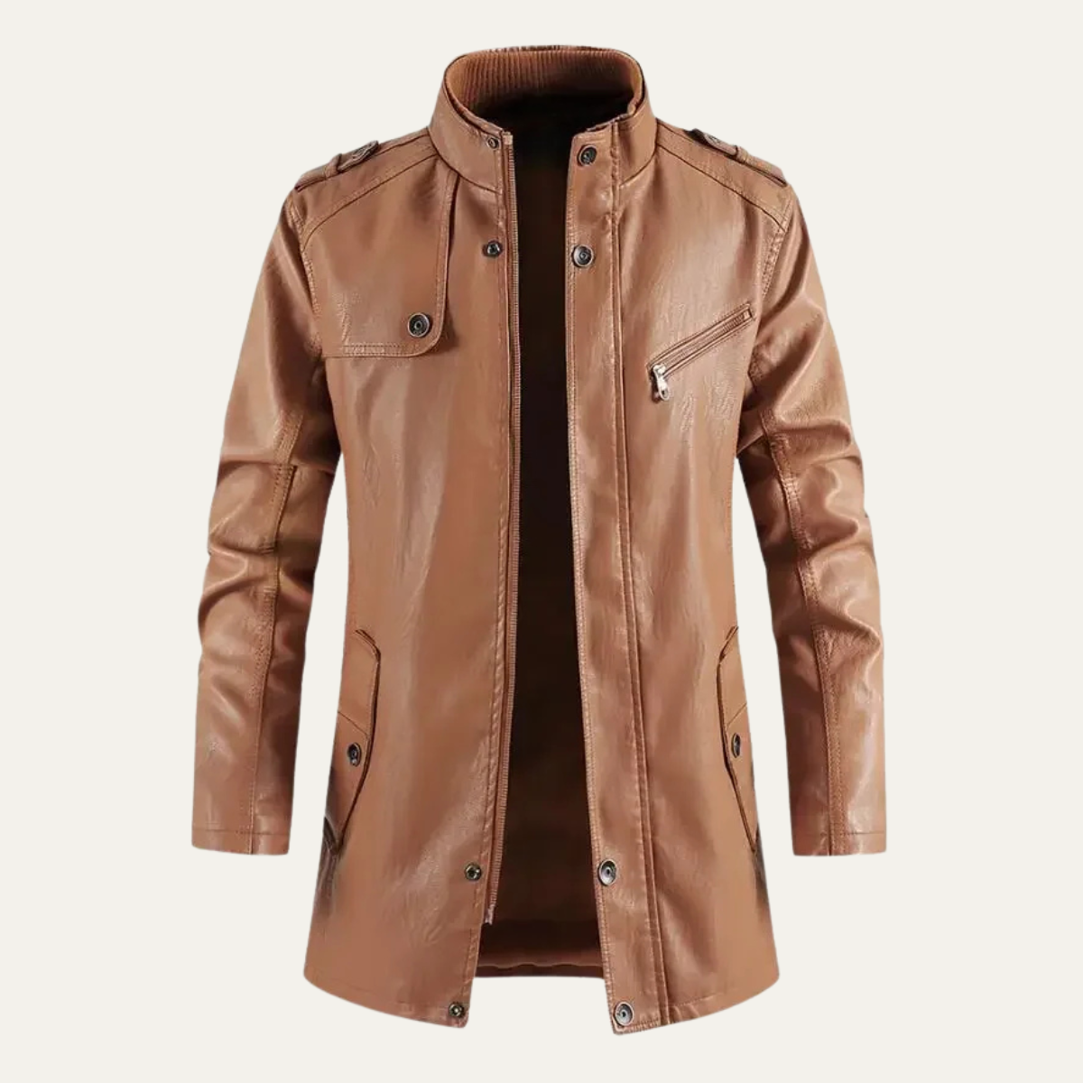 Men's Leather Jacket Thick Fleece Lined Classic