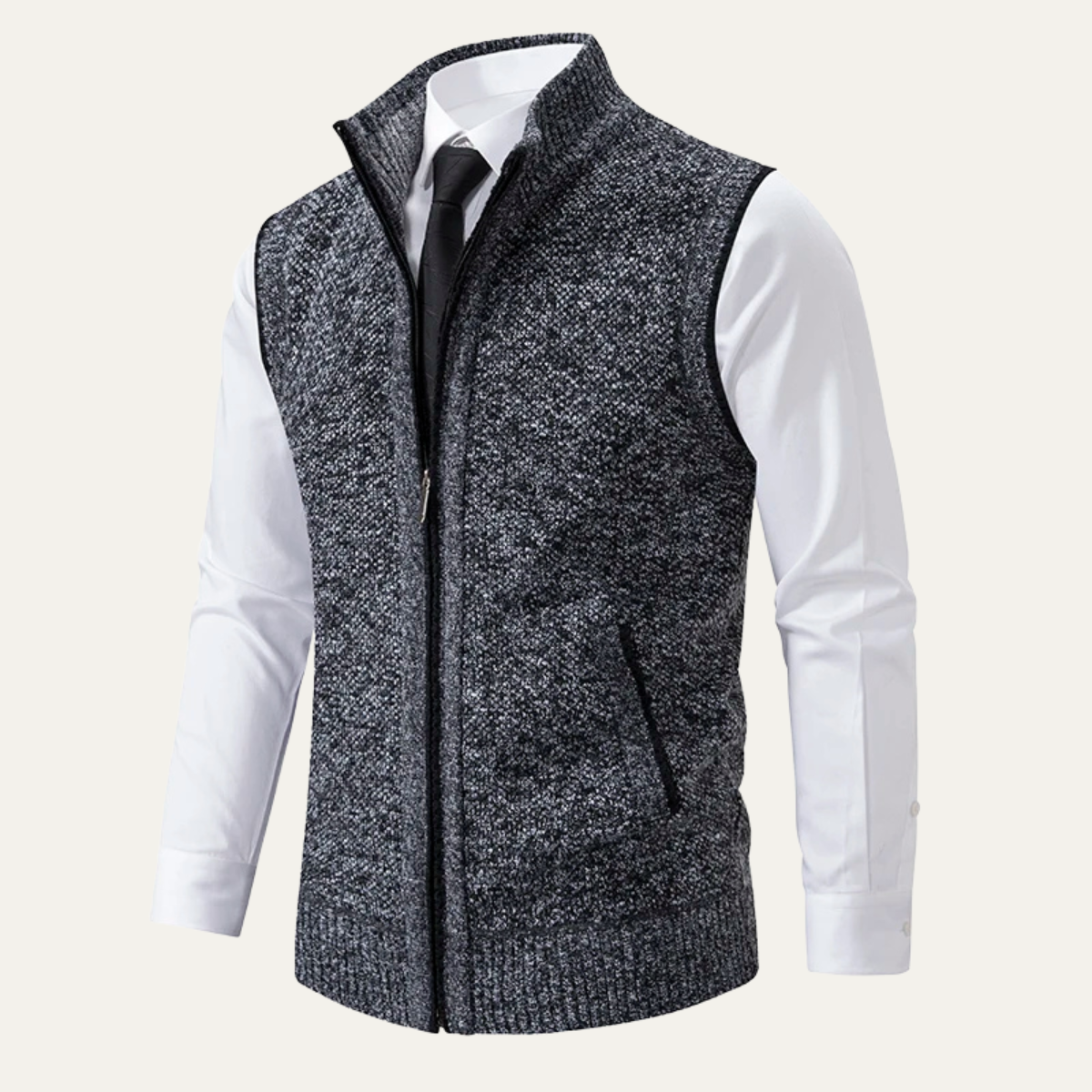Men's Business Casual Knit Zip Up Vest