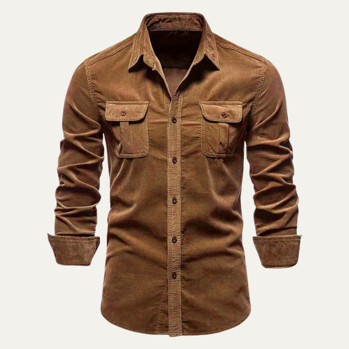 Norwick Men's Corduroy Button Down Shirt - VibreMode