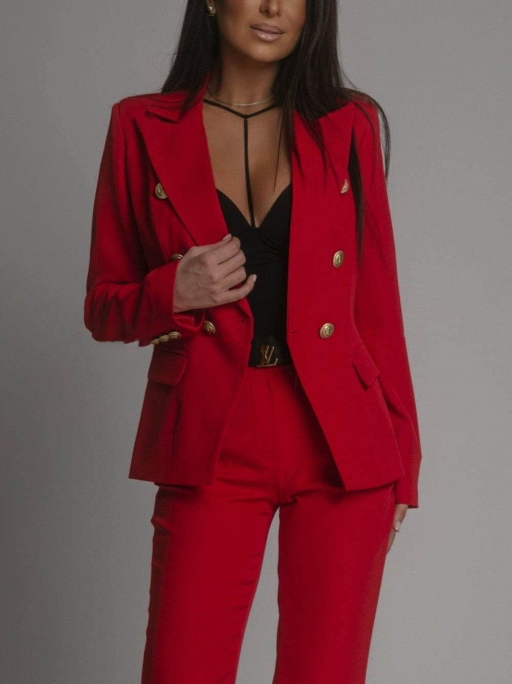 Women's Two Piece Suit Blazer And Trousers