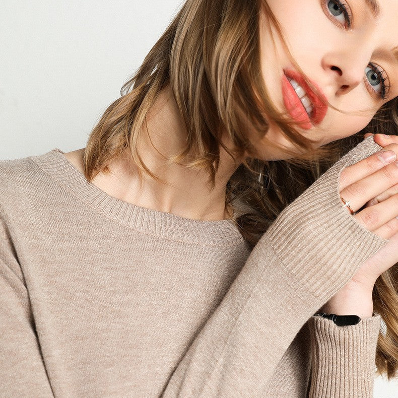 Women's Cashmere Sweater Classic Crew Neckline