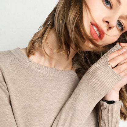Women's Cashmere Sweater Classic Crew Neckline