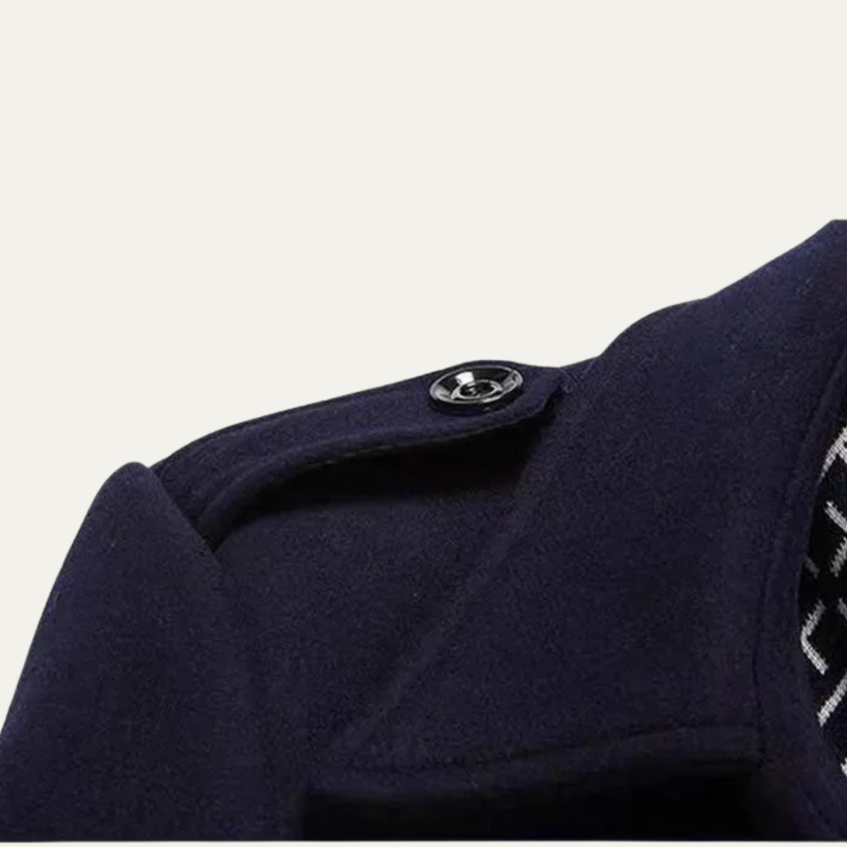 Avebury Men's Double Breasted Trench Coat Waterproof Wool Black