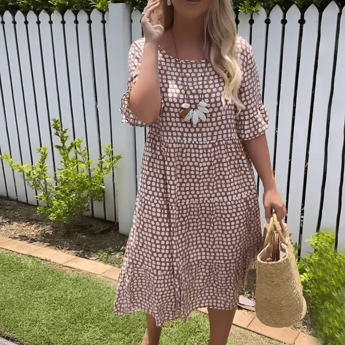 Layered Knee Length Summer Dress - VibreMode