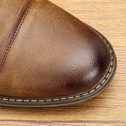 Men's Leather Oxford Shoes Lace Up Brown