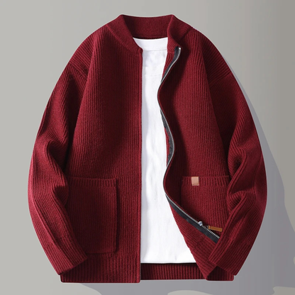Men's Rib Knit Zip Cardigan