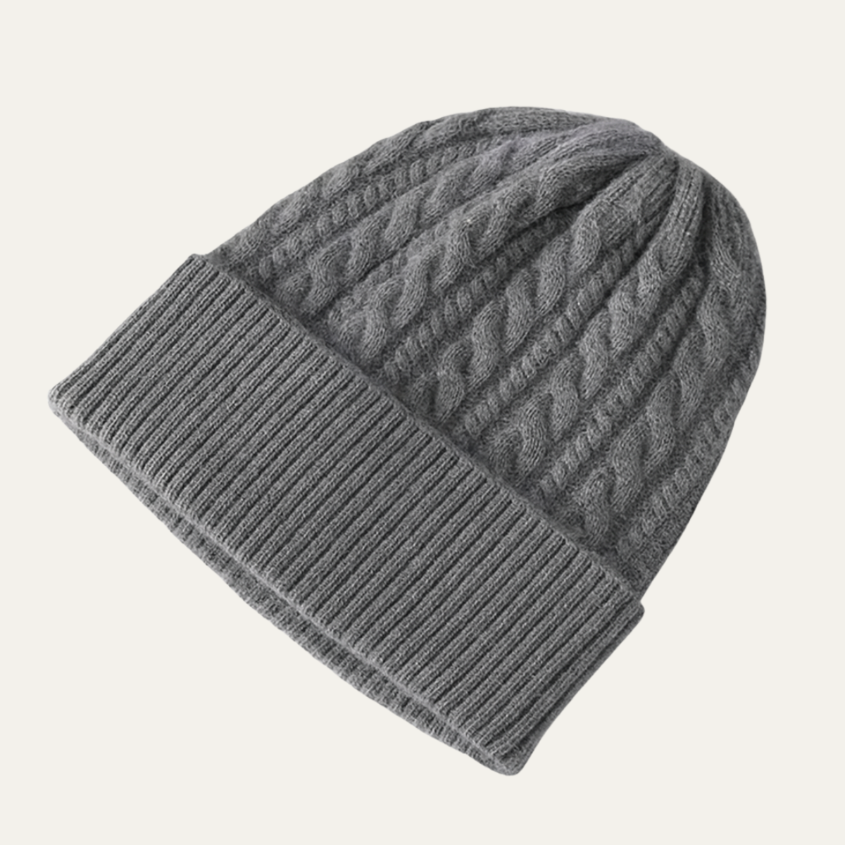 Men's Cashmere Ribbed Beanie - VibreMode