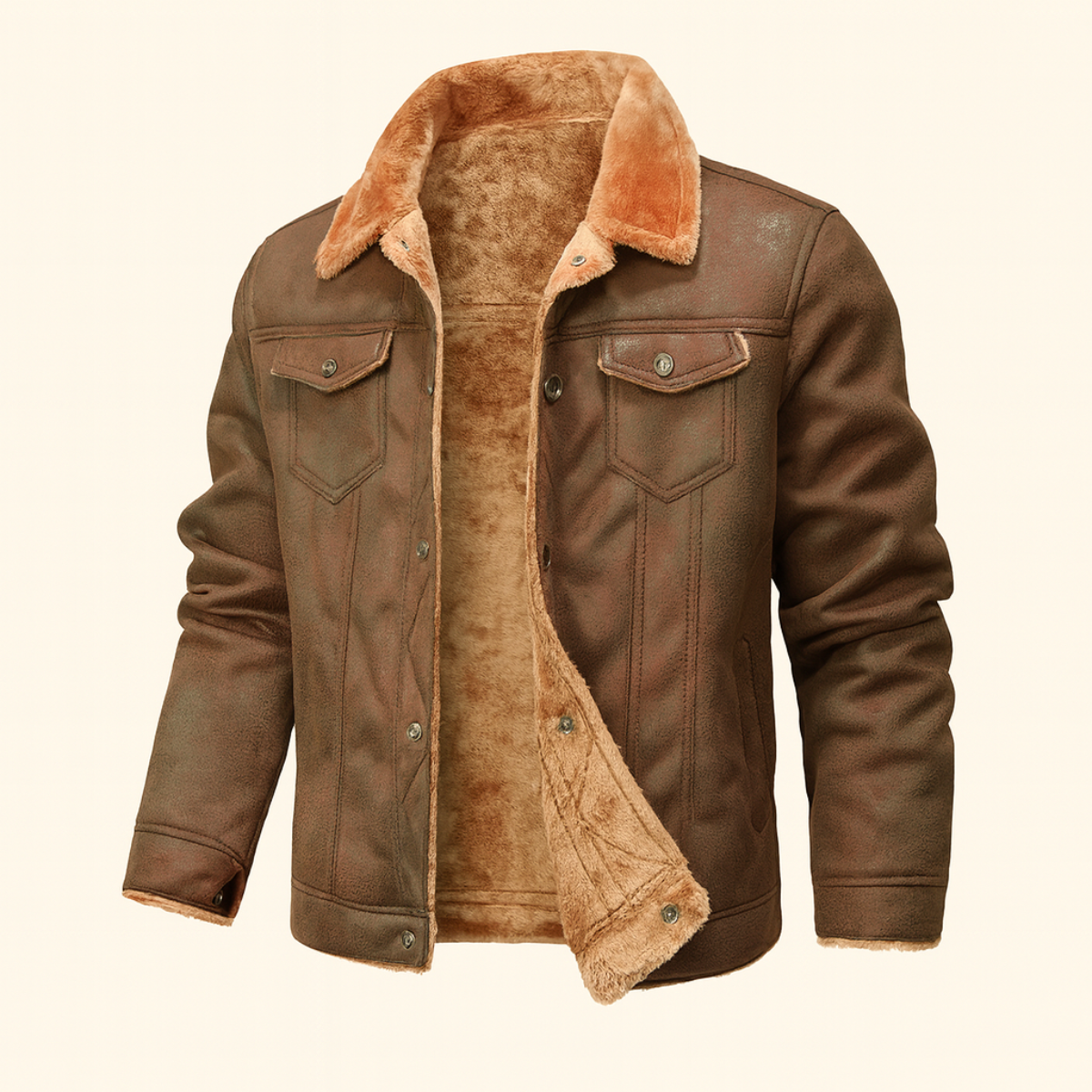 Men's Vintage Shearling Leather Jacket