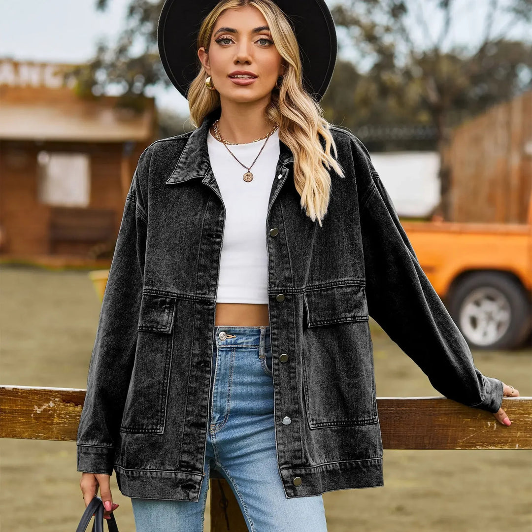 Women's Classic Denim Jacket Vintage Blue