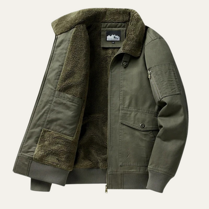 Men's Fleece Bomber Jacket Warm Winter