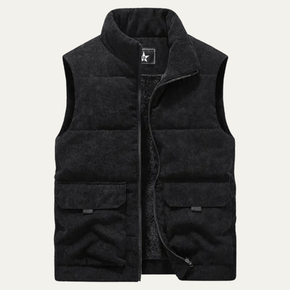 Men's Padded Puffer Vest Corduroy Warm Silverhill