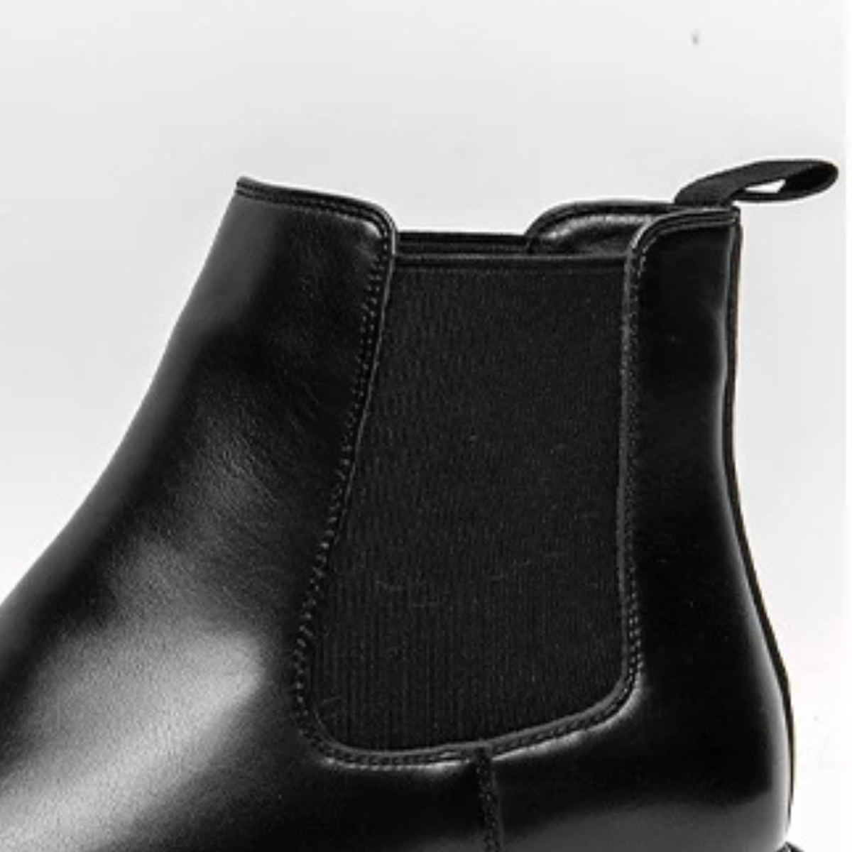 Men's Chelsea Ankle Boots Pointed Toe Leather Black