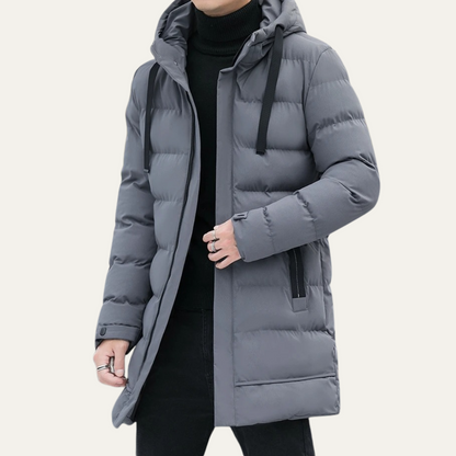 Men's Longline Puffer Coat Black