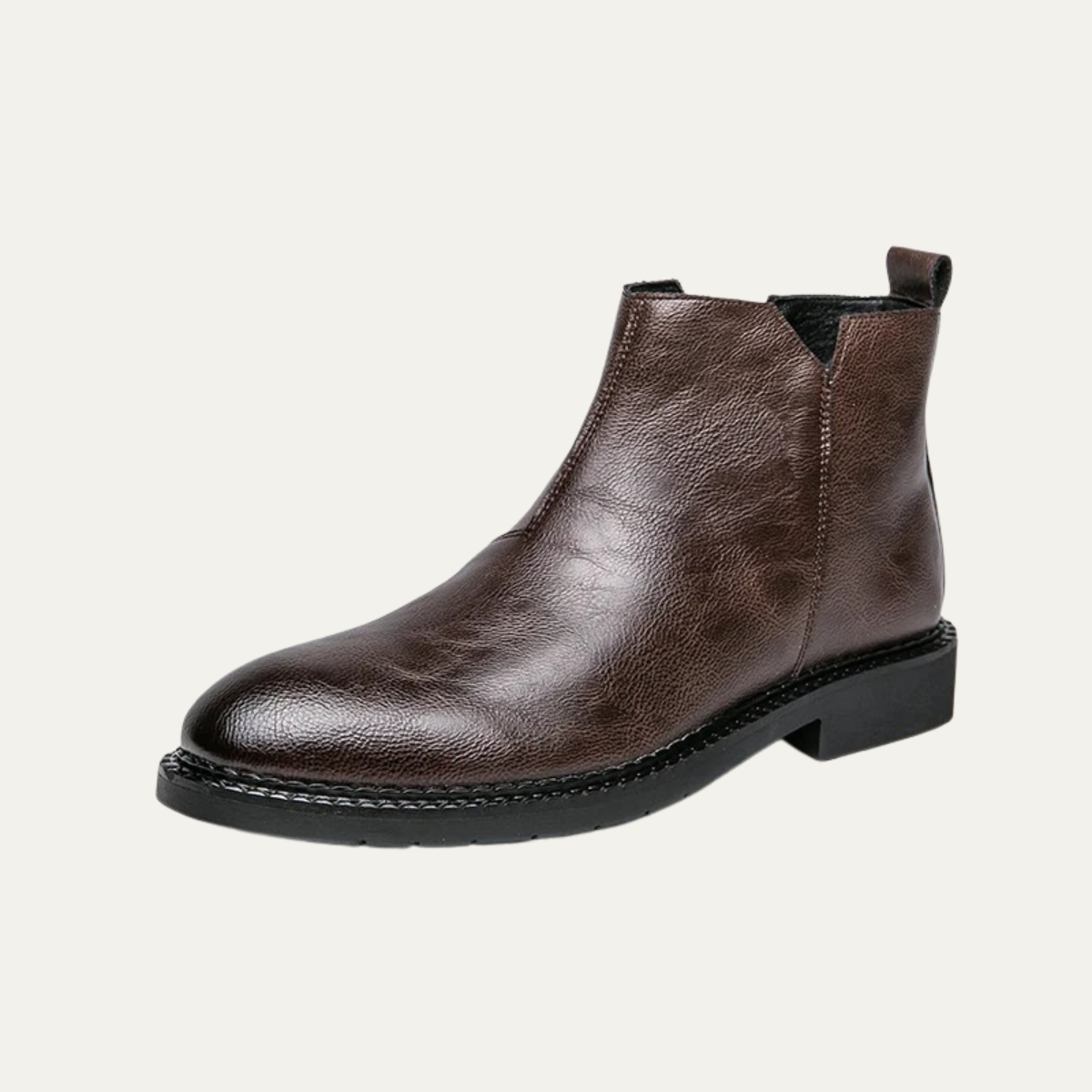 Men's Leather Ankle Boots Classic Red