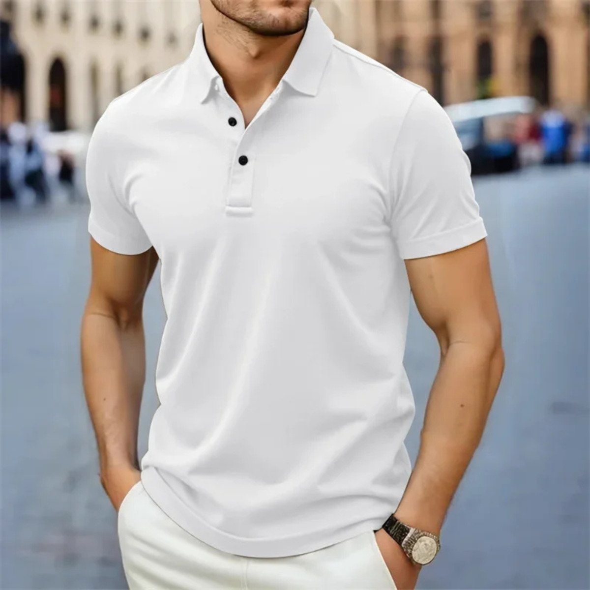 Men's Classic Short Sleeve Polo Shirt Cotton