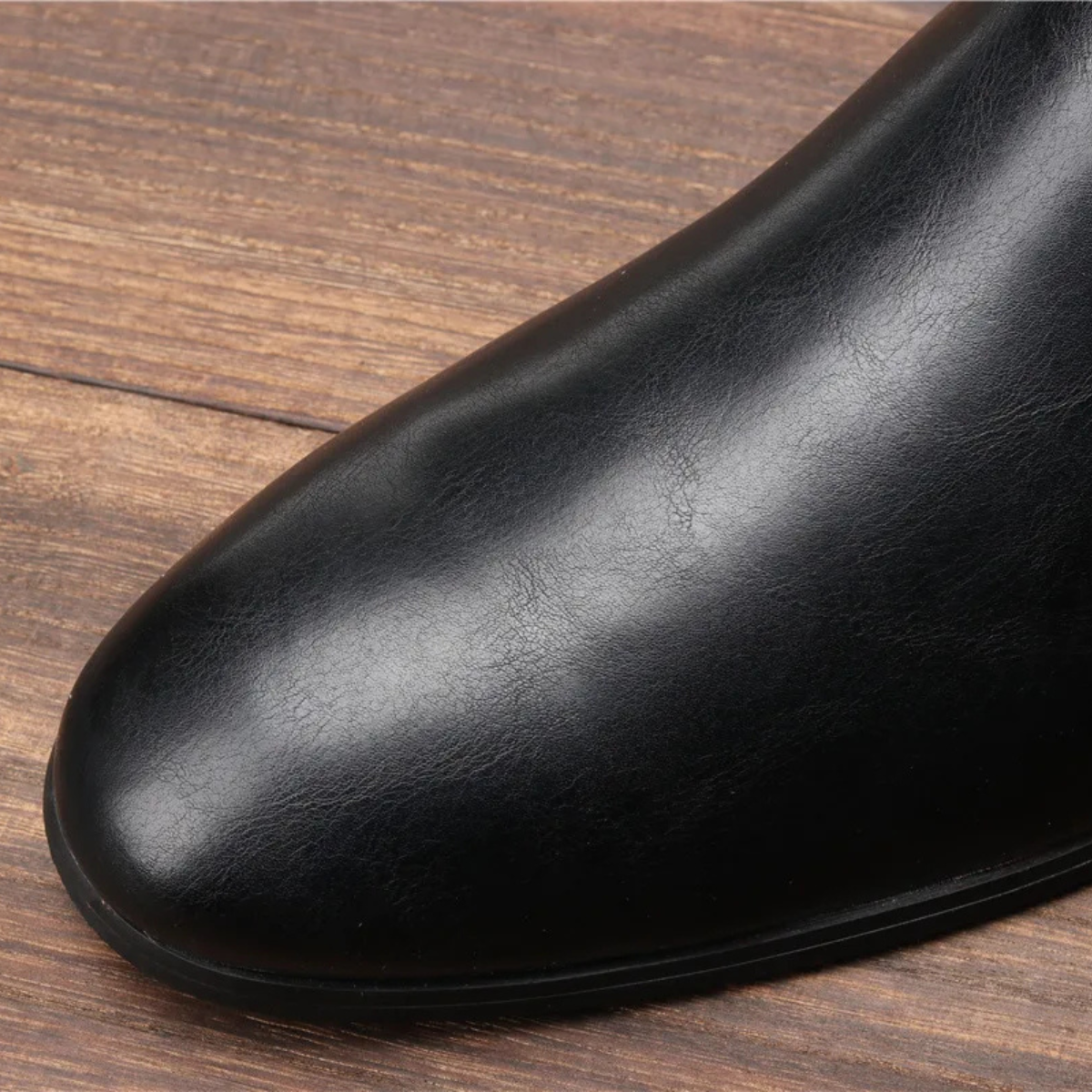 Men's Chelsea Leather Ankle Boots Elastic Sides Brown
