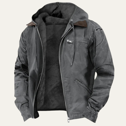 Men's Fleece Lined Hooded Jacket Lightweight