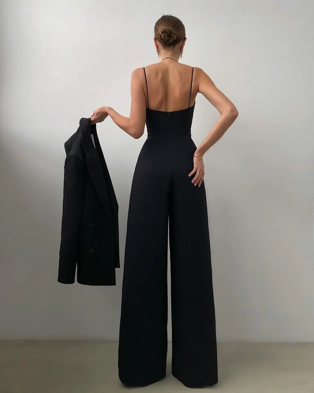 Women's Sleeveless Jumpsuit High Waist Wide Leg