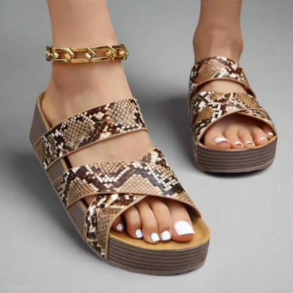 Women's Multi Strap Slide Sandals Platform Sole