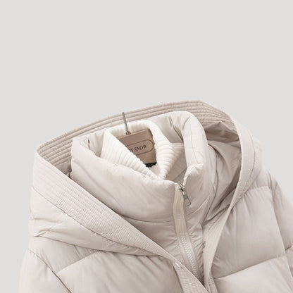 Women's Puffer Jacket Hooded Adjustable Belt